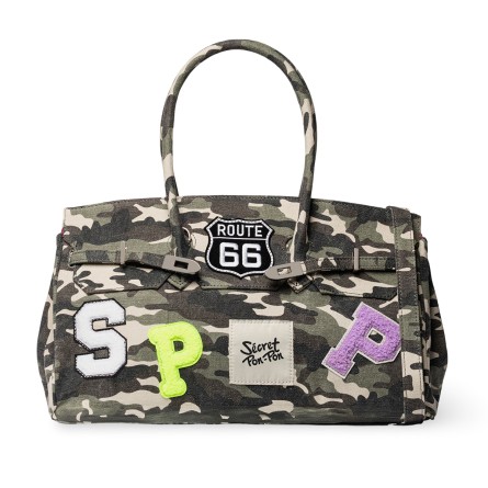 SECRET PON PON - Grace Canvas M Camouflage Shoulder Bag