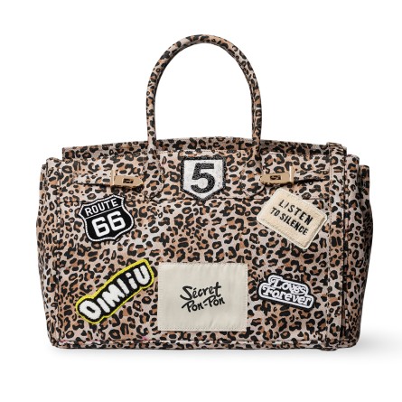 SECRET PON PON - Grace Canvas L Leopard Umhängetasche