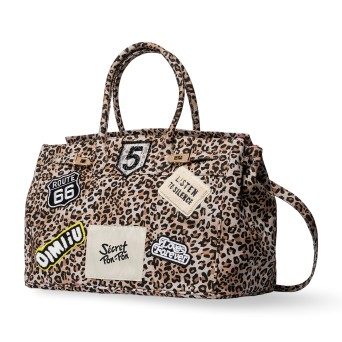 SECRET PON PON - Grace Canvas L Leopard Umhängetasche 2
