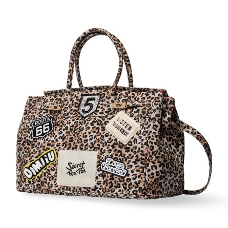 SECRET PON PON - Grace Canvas L Leopard Umhängetasche