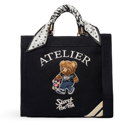 SECRET PON PON - Saint Tropez M Bag Black Teddy handbag