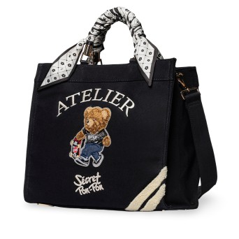 SECRET PON PON - Saint Tropez M Bag Black Teddy Hand Bag 2