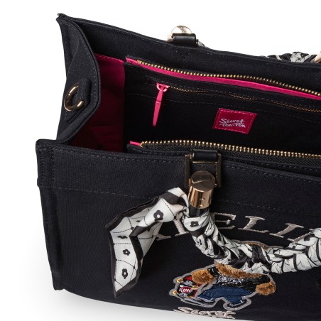 SECRET PON PON - Saint Tropez M Bag Black Teddy handbag