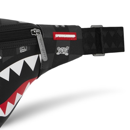SPRAYGROUND - Gray Peeking Character Check Savvy Pouch