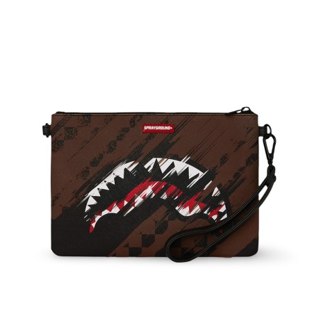 SPRAYGROUND - Haikarierte braune Clutch-Tasche