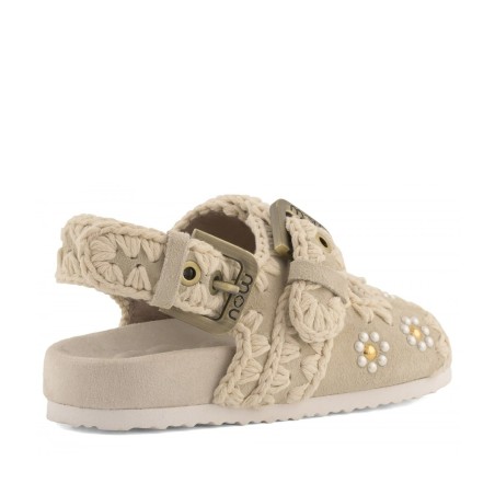 MOU - Bio Kid sandal with floral studs