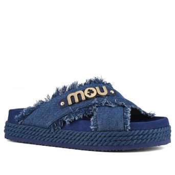 MOU - Sandal Criss-cross Denim 2