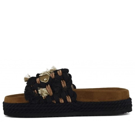 MOU - Sandal Monoband-Seil-Fransen