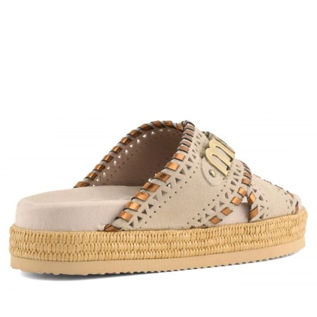 MOU - Sandal Criss-Cross with metallic stitching