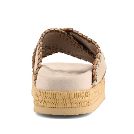 MOU - Sandal Criss-Cross with metallic stitching