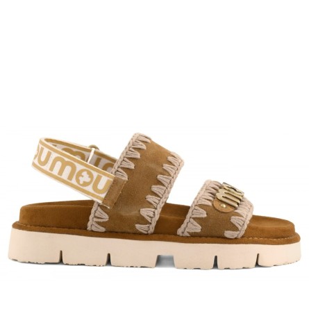 MOU - Bio sandalo suede con logo in...