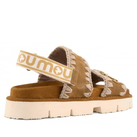 MOU - Bio sandalo suede con logo in...