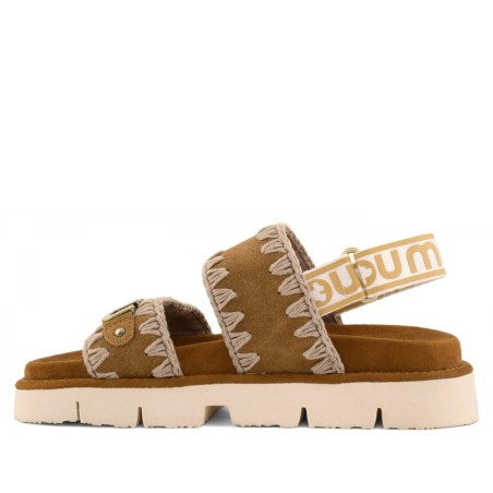 MOU - Bio sandalo suede con logo in metallo
