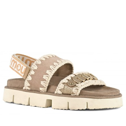 MOU - Bio sandalo suede con logo in...