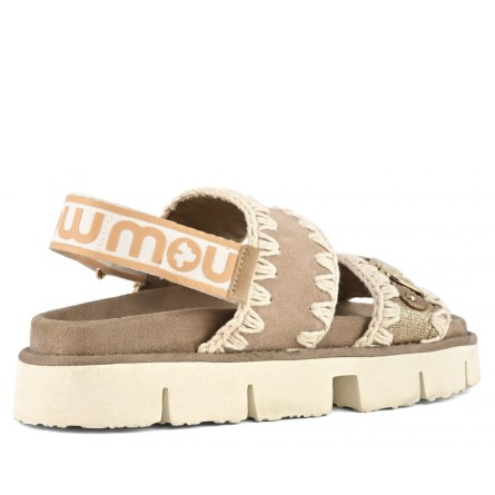 MOU - Bio sandalo suede con logo in...