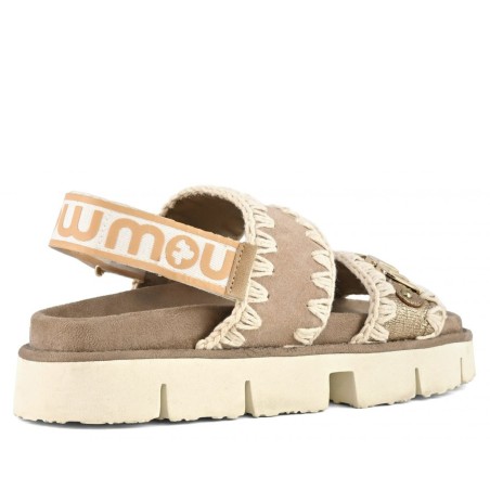 MOU - Bio-Wildleder-Sandale mit Metall-Logo