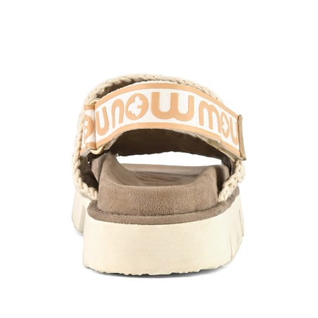 MOU - Bio sandalo suede con logo in metallo