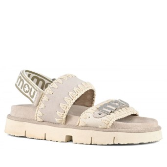 MOU - Bio Sandal in suede and canvas 2