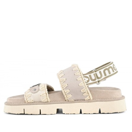 MOU - Bio Sandal aus Wildleder und Segeltuch