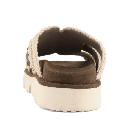 MOU - Two-tone bio sandal with metal logo