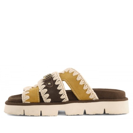 MOU - Two-tone bio sandal with metal logo