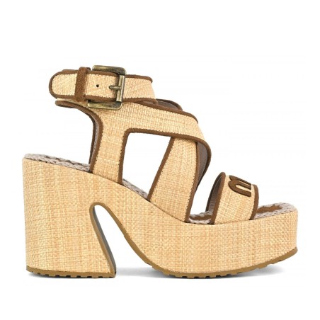 MOU - Sandal in raffia with strap