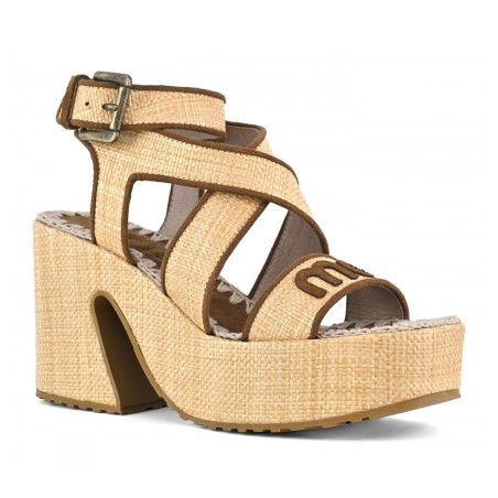 MOU - Sandal in raffia with strap