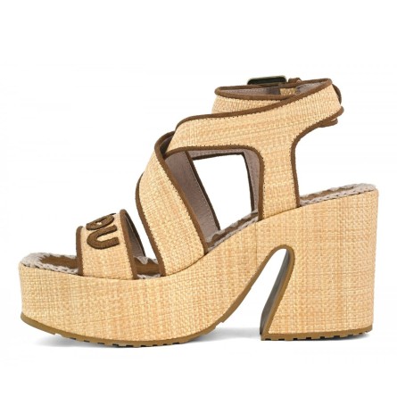 MOU - Sandal aus Raffiabast mit Riemen