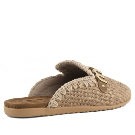 MOU - Raffia sabot with metal logo