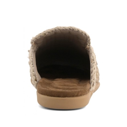 MOU - Raffia-Sabot mit Metall-Logo