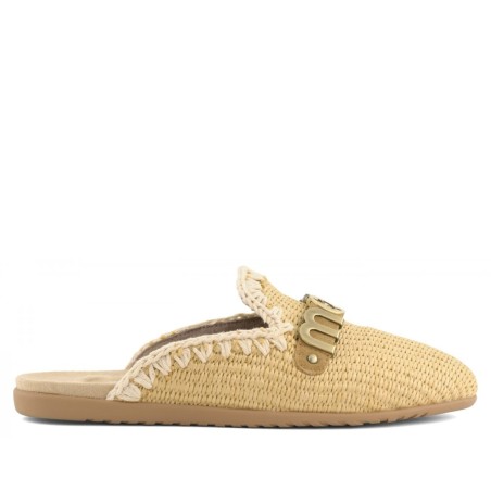 MOU - Raffia sabot with metal logo