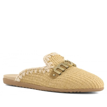 MOU - Raffia sabot with metal logo