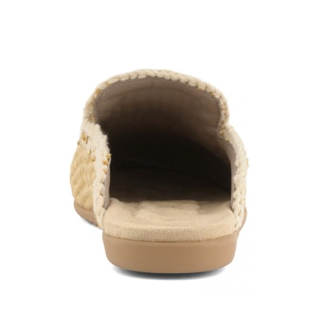 MOU - Raffia-Sabot mit Metall-Logo