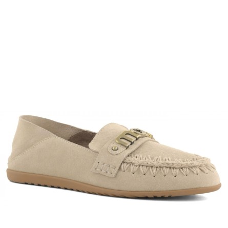 MOU - Ballerina in suede con logo in...