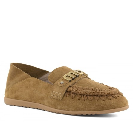 MOU - Ballerina in suede con logo in...