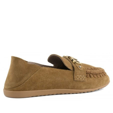 MOU - Ballerina in suede con logo in metallo