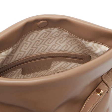 LIU JO - Faux leather shoulder bag with logo