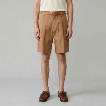 OUT/FIT Bermuda in misto cotone con borchia logo